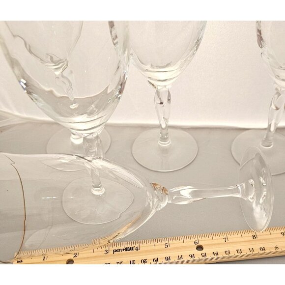 5 Lenox Unity Gold Ice Tea Glasses 8" USA crystal goblets marked twisted stem - Picture 6 of 8